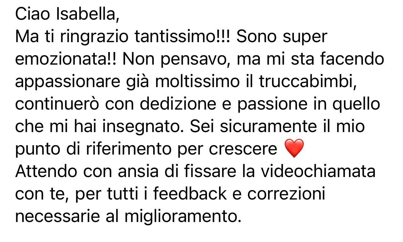 Messaggio di una corsista: Supporto continuo