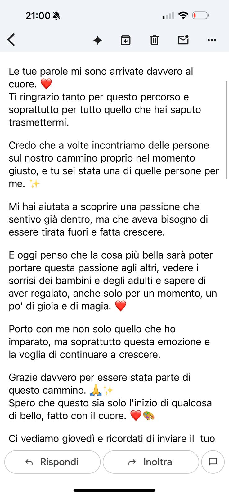 Messaggio di una corsista: Da zero